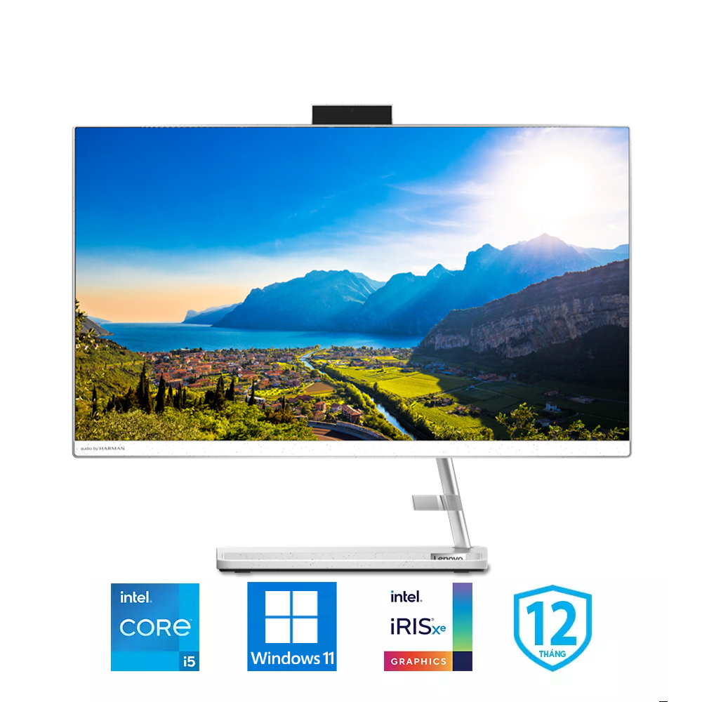 Memoryzone All In One PC Lenovo IdeaCentre AIO 3 24ITL6 24 Inch IPS F0G000XFVN (i5-1135G7, Iris Xe Graphics, 8GB Ram, 256GB SSD, Windows 11 Home, Wireless Keyboard & Mouse) image
