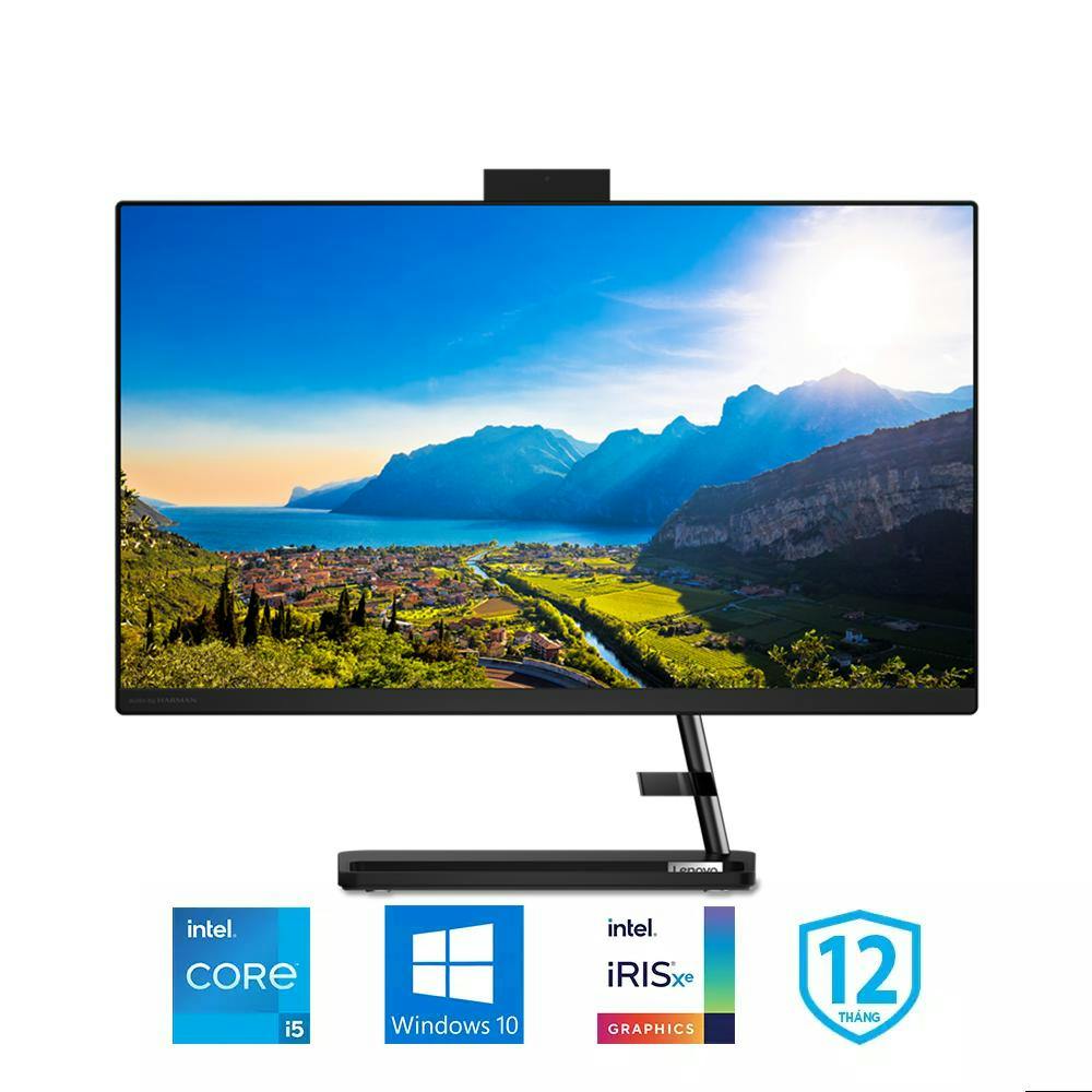 Memoryzone All In One PC Lenovo IdeaCentre AIO 3 24ITL6 24 Inch IPS F0G0009AVN (i5-1135G7, Iris Xe Graphics, 8GB Ram, 256GB SSD, Windows 10 64-bit, DVDRW, Wireless Keyboard & Mouse) image