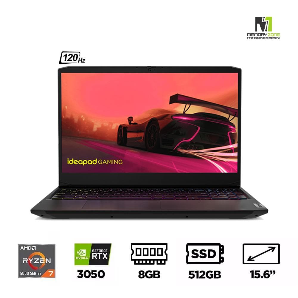 Memoryzone Laptop Gaming Lenovo IdeaPad Gaming 3 15ACH6 82K2008VVN (Ryzen 7 5800H, RTX 3050 4GB, Ram 8GB DDR4, SSD 512GB, 15.6 Inch IPS 120Hz FHD) image